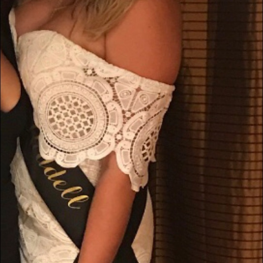 White off shoulder dress bachelorette